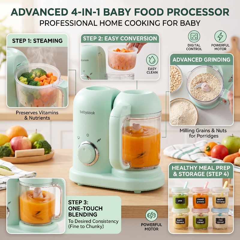 Baby Food Steamer - 다기능 고정밀 이유식 제조기 소형 자동
