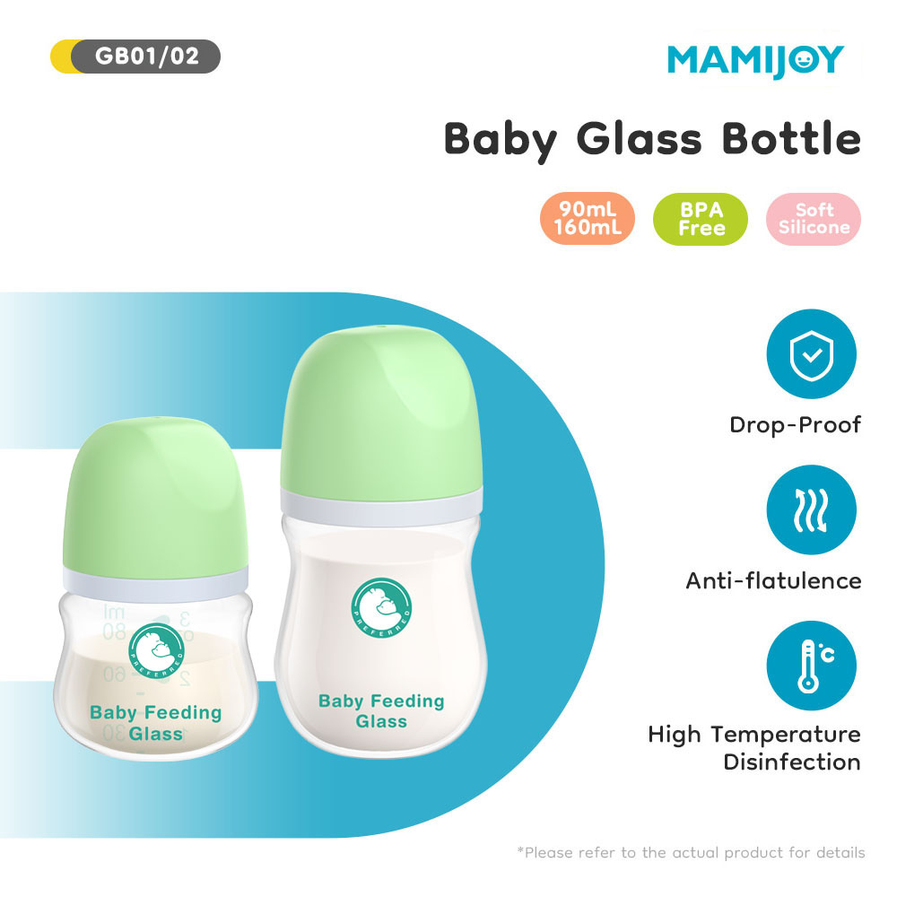 Baby Food Glass - 1PCS 신생아 젖병 90ML/160ML 아기 병
