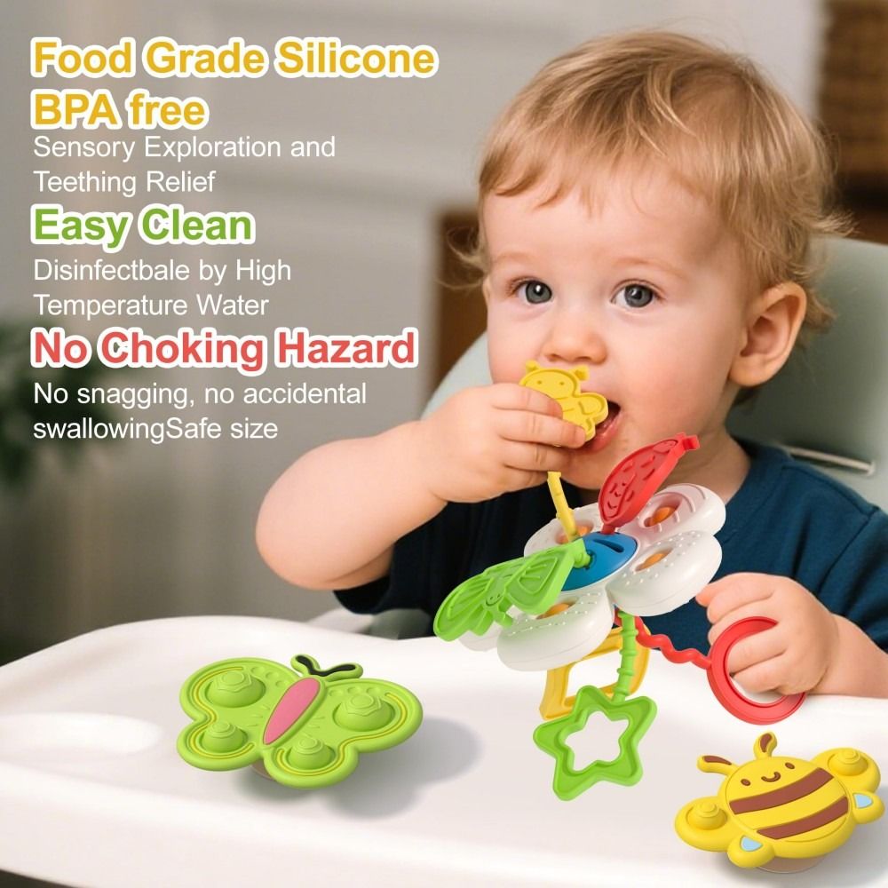 식품 등급 아기 감각 발달 장난감 부드러운 실리콘 트럼 - Baby Food For 1 Year Old 리뷰 및 가격