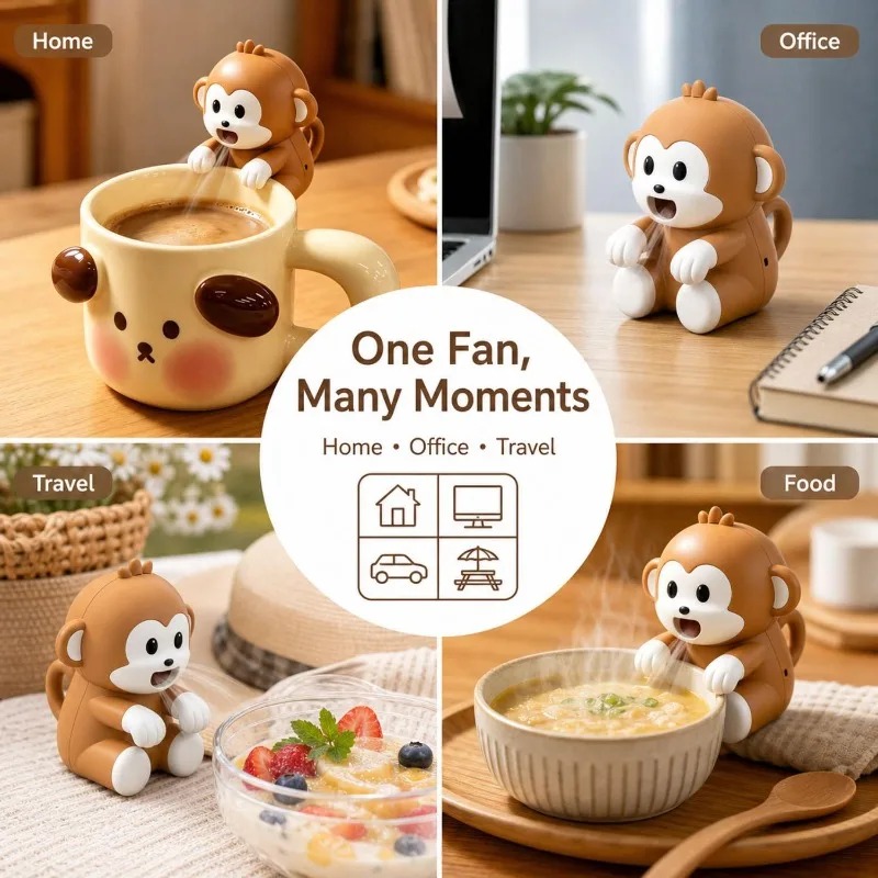 휴대용 원숭이 모양 음식 냉각 팬 USB 충전식 3단  - Baby Food For 1 Year Old 리뷰 및 가격