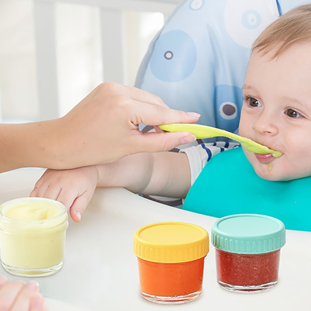 6개 유리 아기 음식 용기 뚜껑 포함 재사용 가능 소스 - Baby Food Glass 리뷰 및 가격