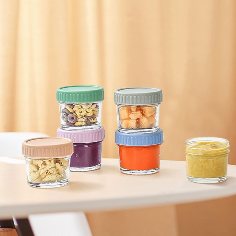 6개 유리 아기 음식 용기 뚜껑 포함 재사용 가능 소스 - Baby Food Glass 리뷰 및 가격