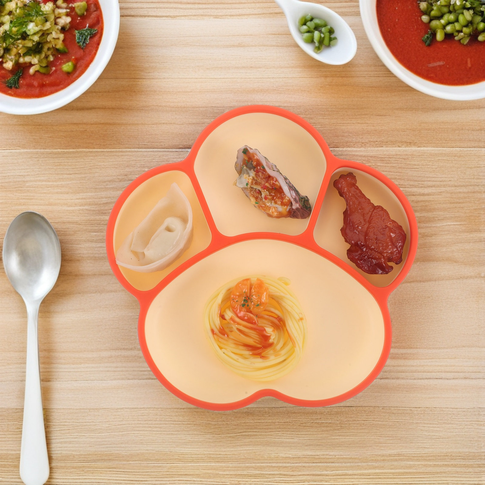 발바닥 모양 실리콘 아기 흡착식판(뚜껑 포함) - 유아 - Plate Suction Toddler 리뷰 및 가격