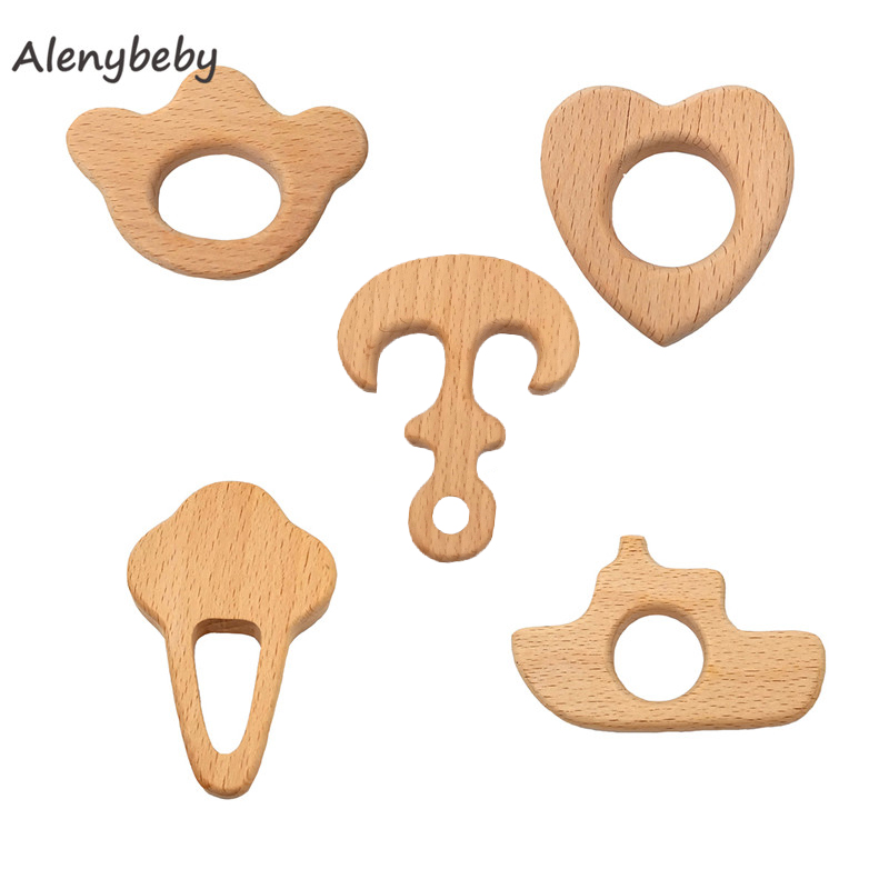 2pc 나무 Teether 만화 DIY 나무 펜던트 젖 - Baby Food Organic 리뷰 및 가격