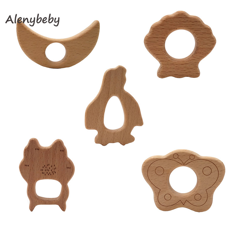 2pc 나무 Teether 만화 DIY 나무 펜던트 젖 - Baby Food Organic 리뷰 및 가격