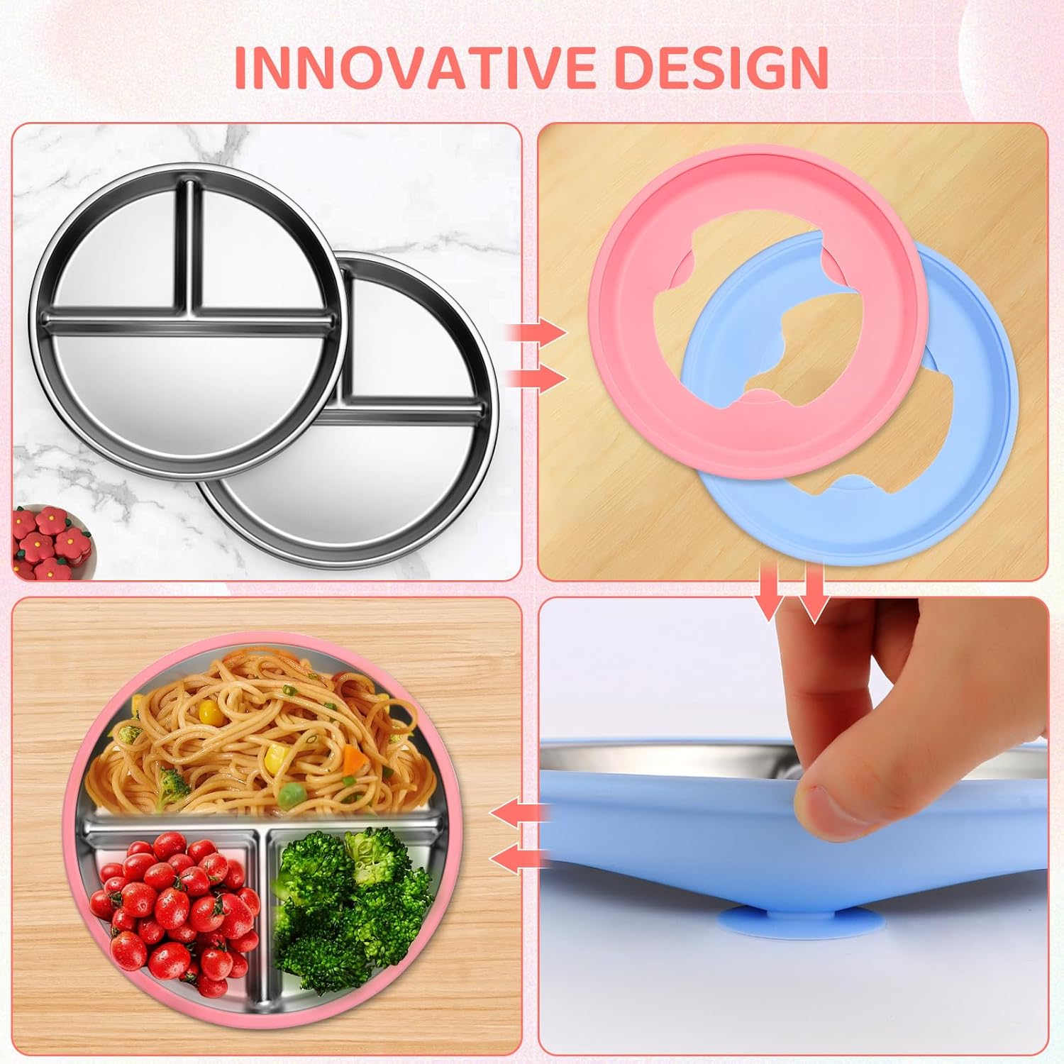 9인치 스테인리스 스틸 유아용 접시, 흡착식 바닥, B - Plate Suction Toddler 리뷰 및 가격