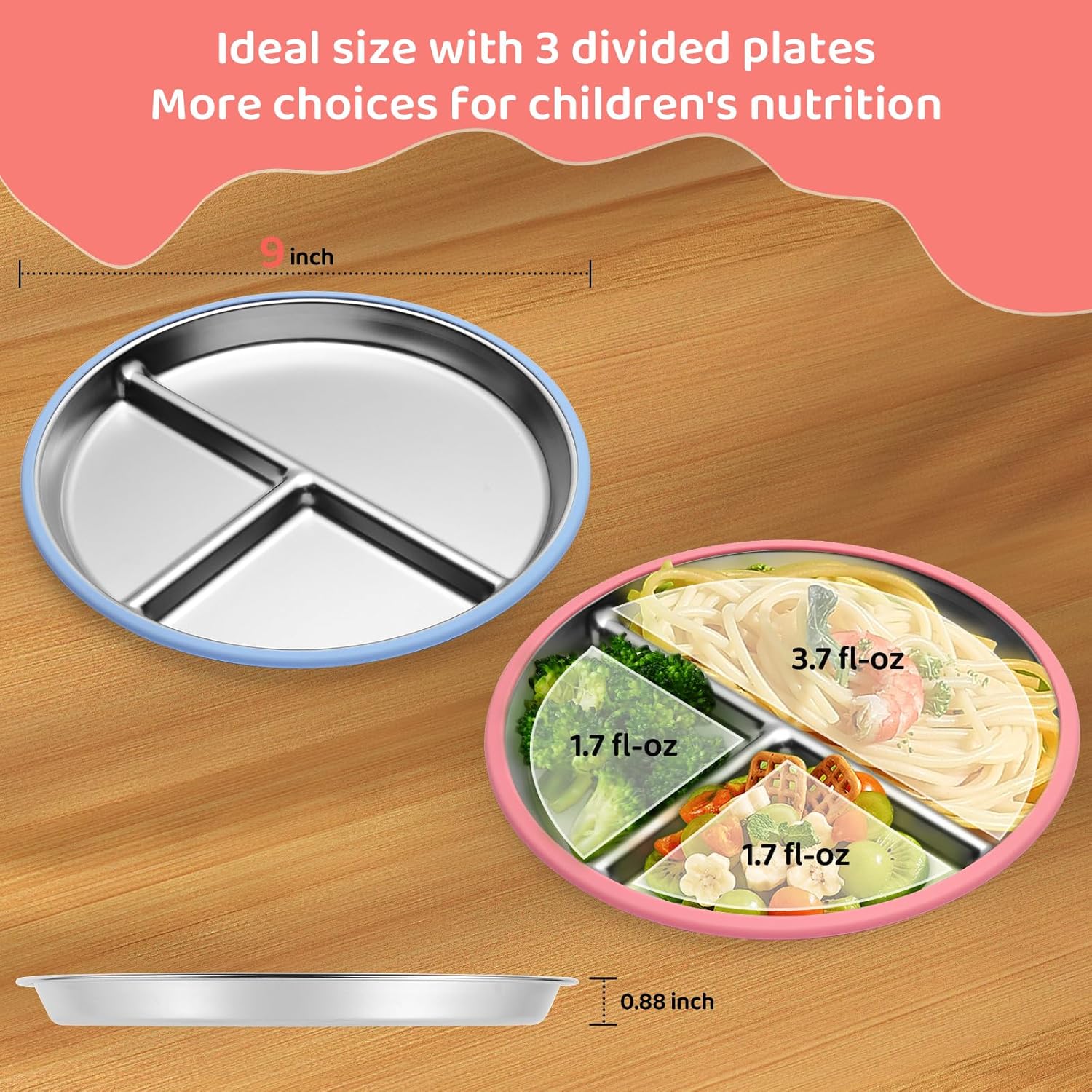 9인치 스테인리스 스틸 유아용 접시, 흡착식 바닥, B - Plate Suction Toddler 리뷰 및 가격